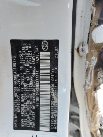 2017 TOYOTA CAMRY LE 4T1BF1FK5HU322686