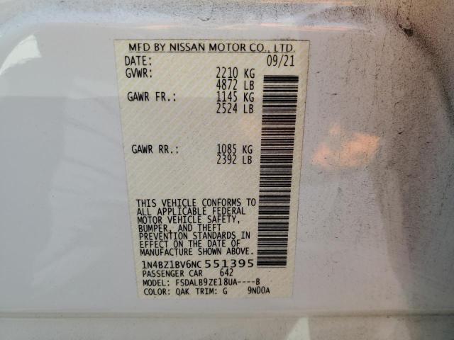 2022 NISSAN LEAF S PLU 1N4BZ1BV6NC551395