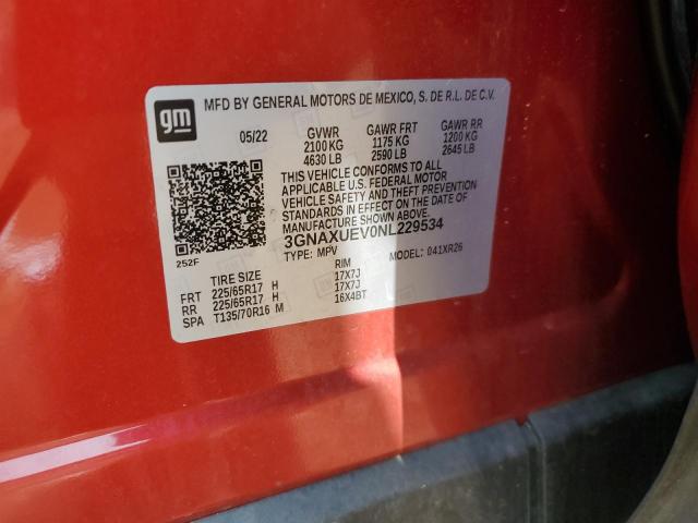 2022 CHEVROLET EQUINOX LT - 3GNAXUEV0NL229534