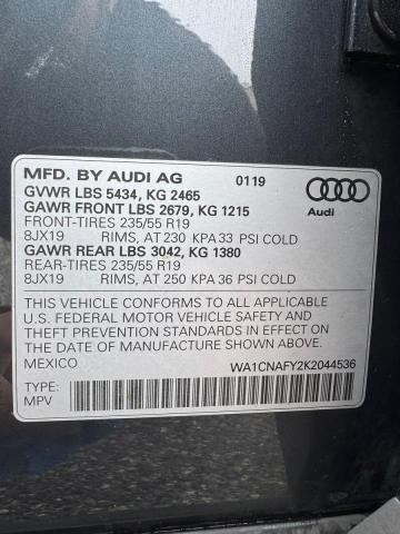 2019 AUDI Q5 PRESTIG WA1CNAFY2K2044536