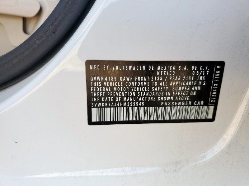 2017 VOLKSWAGEN JETTA SE 3VWDB7AJ4HM399545