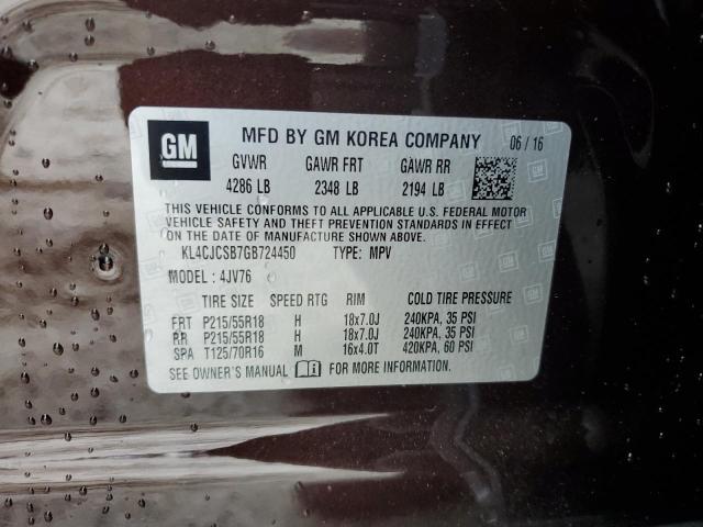 2016 BUICK ENCORE KL4CJCSB7GB724450