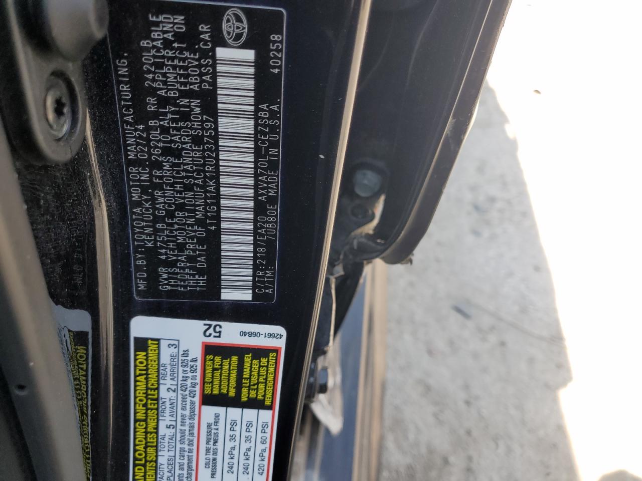 TOYOTA CAMRY SE NIGHT SHADE