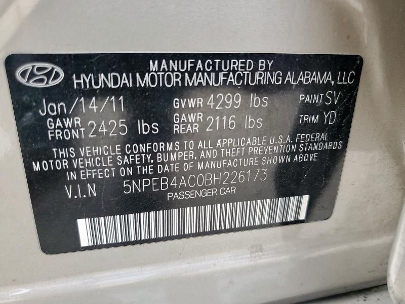 2011 HYUNDAI SONATA GLS - 5NPEB4AC0BH226173