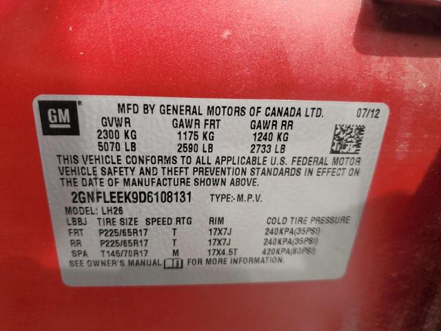 2013 CHEVROLET EQUINOX LT - 2GNFLEEK9D6108131