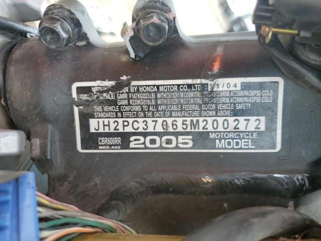 2005 HONDA CBR600 RR JH2PC37065M200272