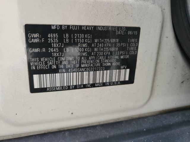 2016 SUBARU OUTBACK 2. 4S4BSANC0G3217323