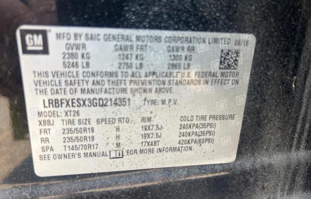 2016 BUICK ENVISION P LRBFXESX3GD214351