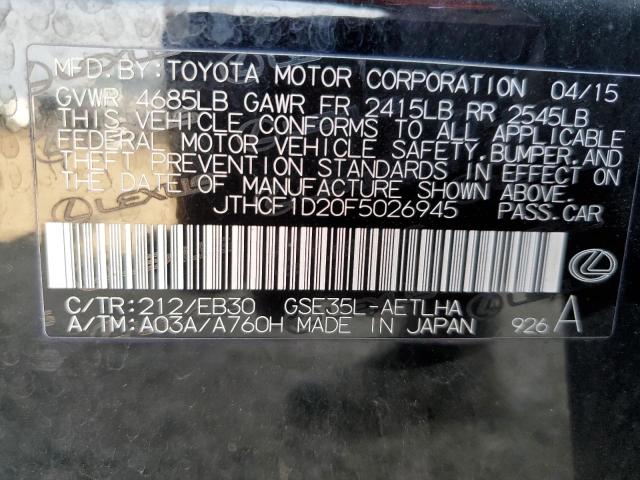2015 LEXUS IS 250 JTHCF1D20F5026945