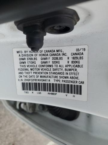 2019 HONDA CIVIC SPORT 2HGFC2F81KH544114