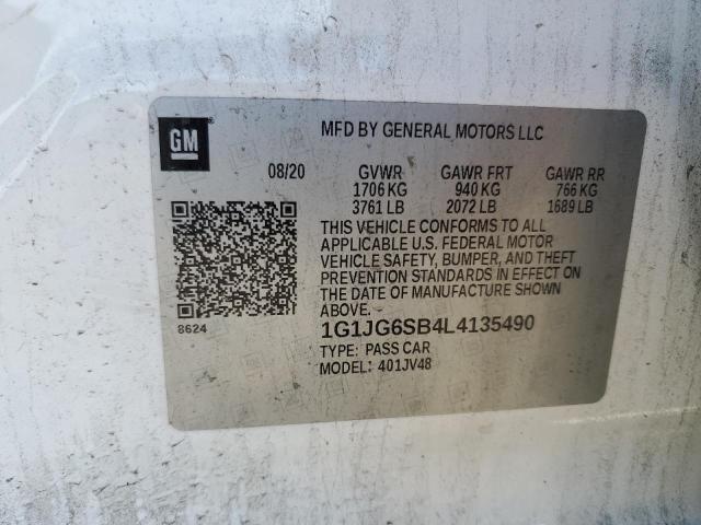 2020 CHEVROLET SONIC 1G1JG6SB4L4135490