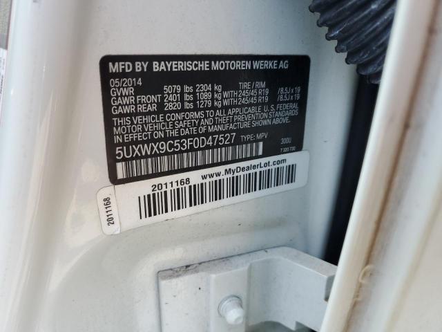 2015 BMW X3 XDRIVE2 5UXWX9C53F0D47527