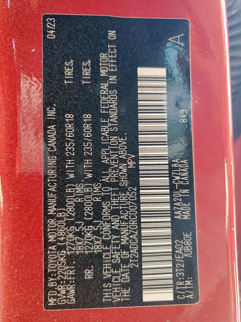 2024 LEXUS NX 250 BAS 2T2ADCAZ0RC007052