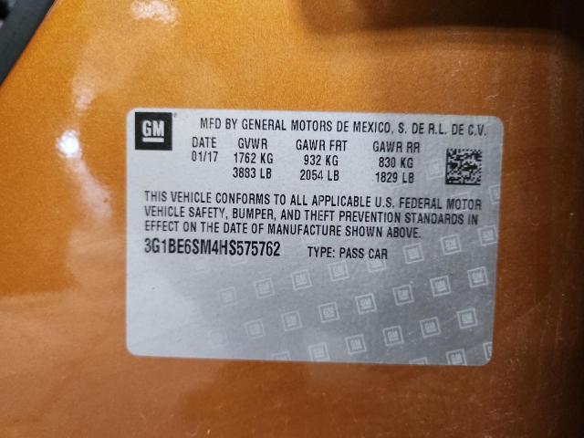 2017 CHEVROLET CRUZE LT - 3G1BE6SM4HS575762