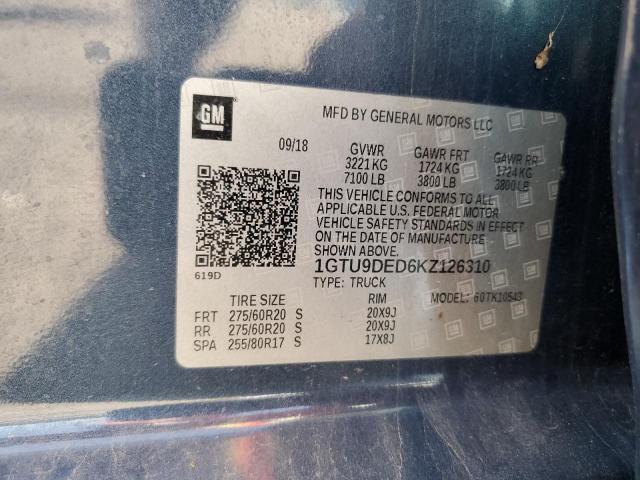 2019 GMC SIERRA K15 1GTU9DED6KZ126310