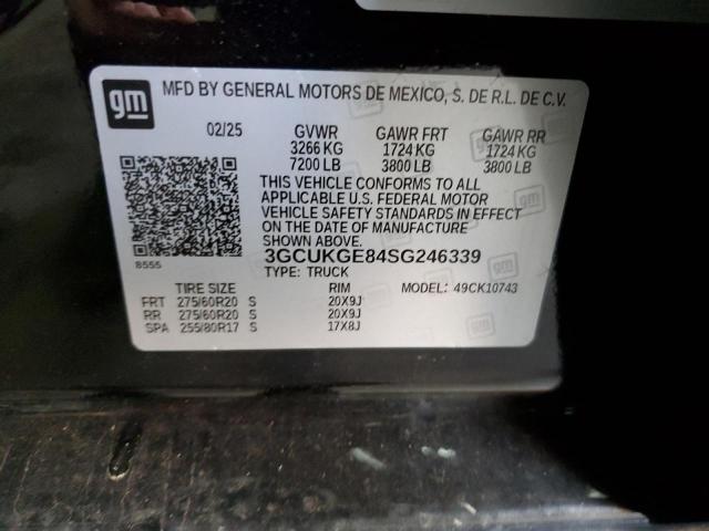 2025 CHEVROLET SILVERADO K1500 LTZ 3GCUKGE84SG246339