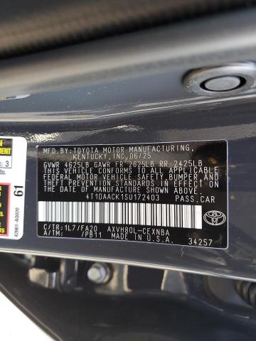2025 TOYOTA CAMRY XSE 4T1DAACK1SU172403