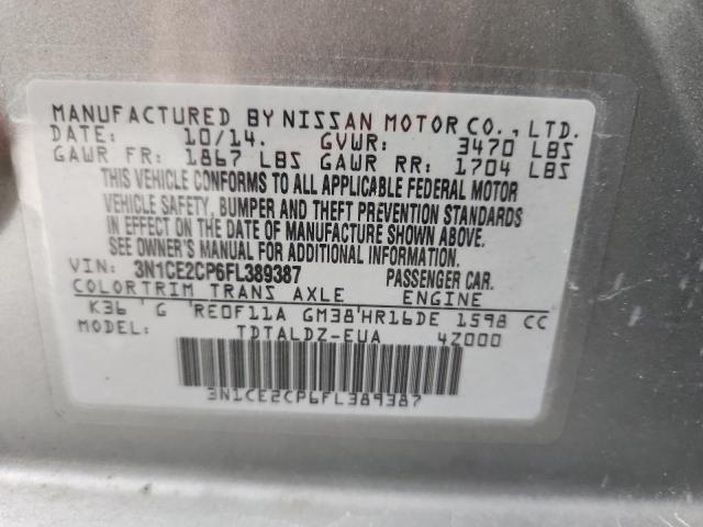 2015 NISSAN VERSA NOTE S 3N1CE2CP6FL389387
