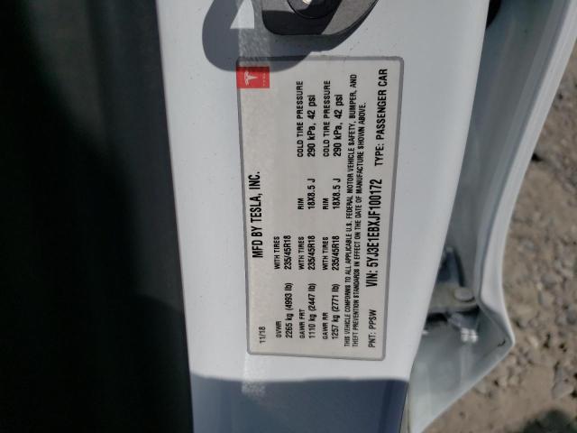 2018 TESLA MODEL 3 5YJ3E1EBXJF100172