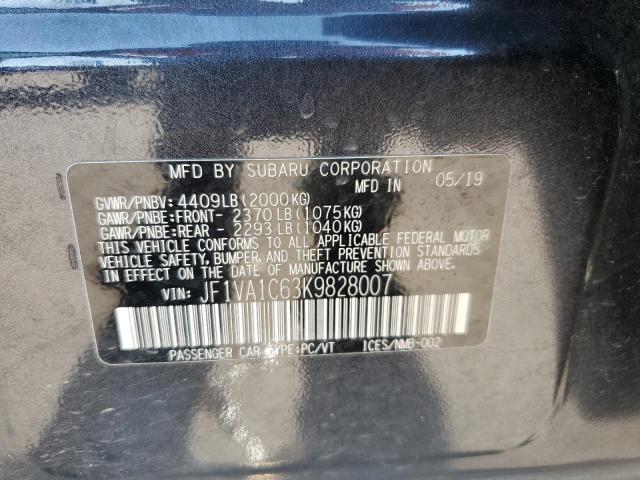 2019 SUBARU WRX PREMIU JF1VA1C63K9828007