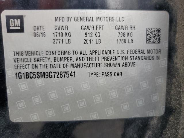 2016 CHEVROLET CRUZE LS 1G1BC5SM9G7287541