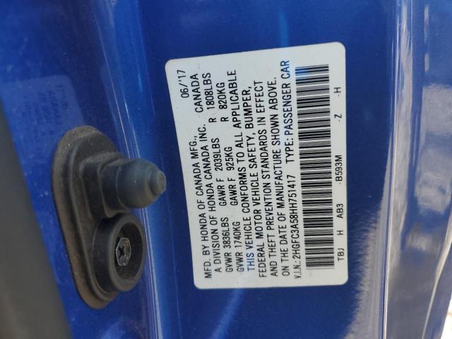 2017 HONDA CIVIC SI 2HGFC3A58HH751417