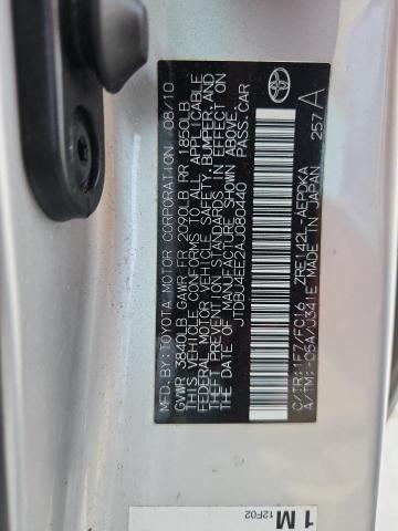 2010 TOYOTA COROLLA BA - JTDBU4EE2AJ080440