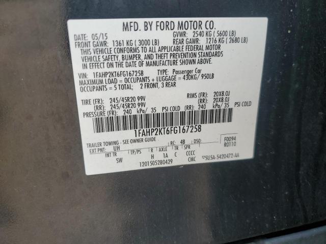 2015 FORD TAURUS SHO 1FAHP2KT6FG167258