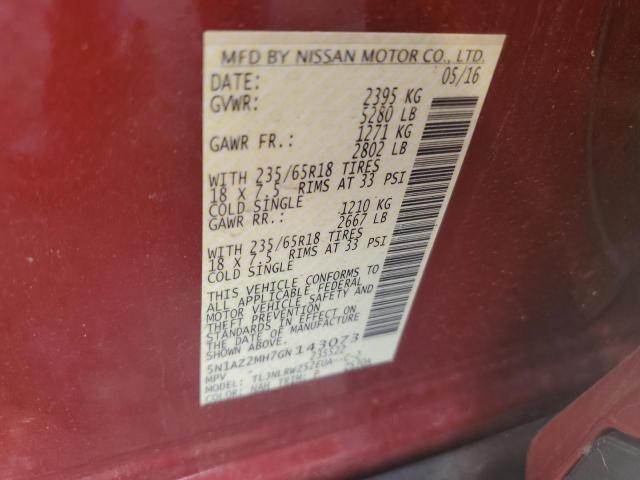 2016 NISSAN MURANO S - 5N1AZ2MH7GN143073