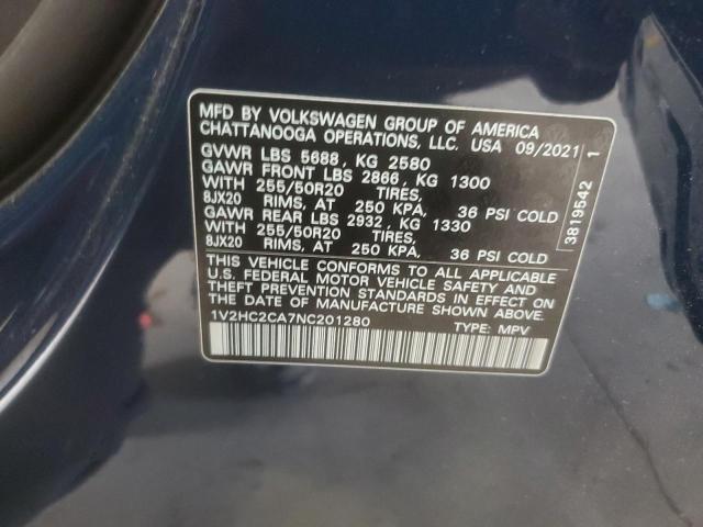 2022 VOLKSWAGEN ATLAS CROS #3301820362