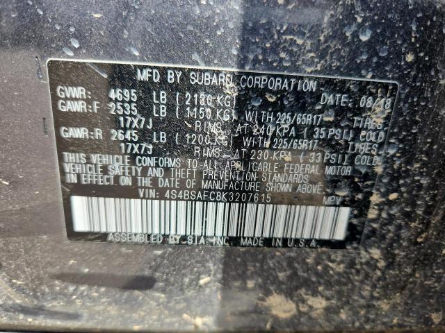 2019 SUBARU OUTBACK 2. - 4S4BSAFC8K3207615