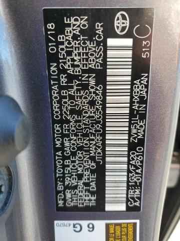 2018 TOYOTA PRIUS JTDKARFU9J3549846