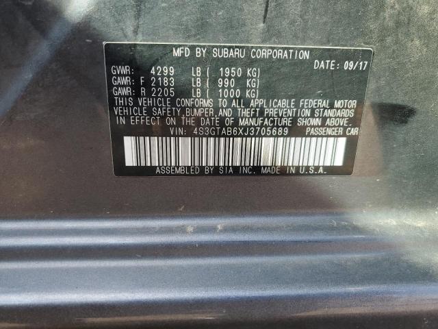 2018 SUBARU IMPREZA PR - 4S3GTAB6XJ3705689