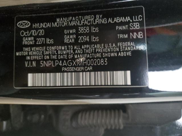 2021 HYUNDAI ELANTRA LIMITED 5NPLP4AGXMH002083