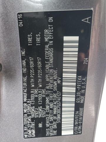 2016 TOYOTA SIENNA LE 5TDKK3DC7GS740127