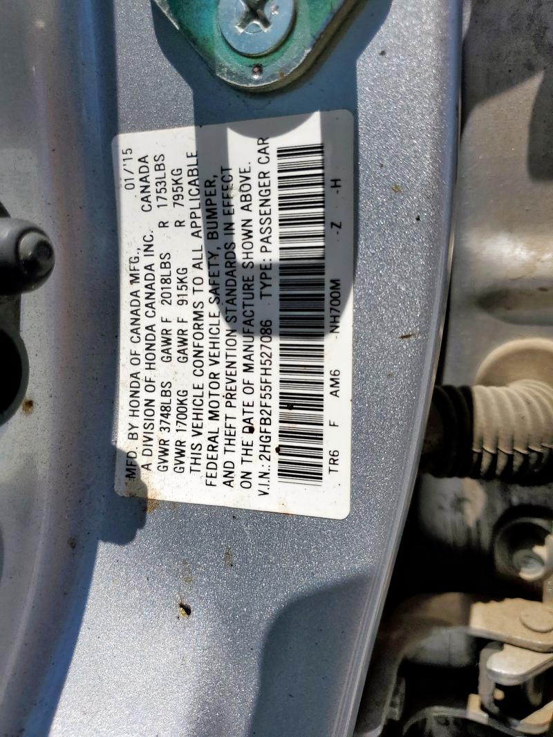 2015 HONDA CIVIC LX 2HGFB2F55FH527086