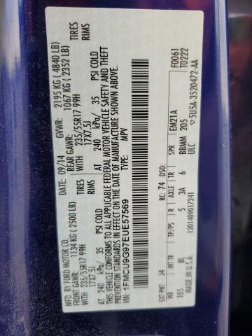 2014 FORD ESCAPE SE - 1FMCU9G97EUE57569