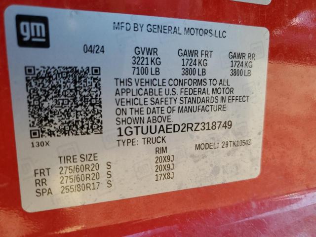 2024 GMC SIERRA K15 1GTUUAED2RZ318749