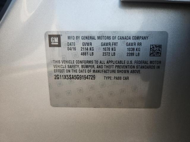 2016 CHEVROLET IMPALLA 2G11X5SA5G9194729