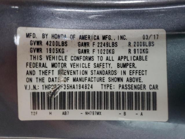 2017 HONDA ACCORD LX 1HGCR2F35HA194824