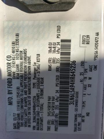 2017 LINCOLN MKZ PREMIE 3LN6L5A94HR645236