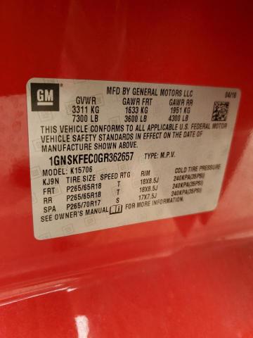 2016 CHEVROLET TAHOE SPECIAL 1GNSKFEC0GR362657