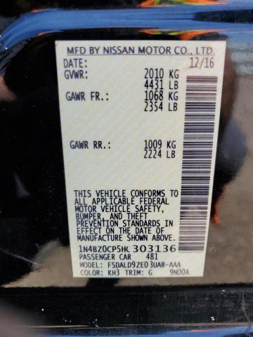 2017 NISSAN LEAF S 1N4BZ0CP5HC303136