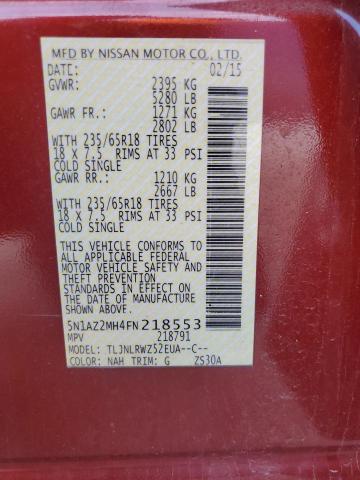 2015 NISSAN MURANO S 5N1AZ2MH4FN218553