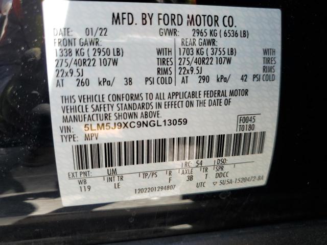 2022 LINCOLN AVIATOR BL 5LM5J9XC9NGL13059