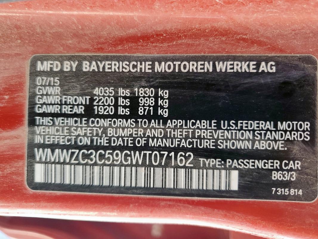 2016 MINI COOPER S C WMWZC3C59GWT07162