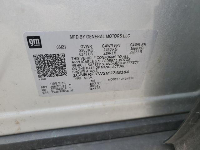 2021 CHEVROLET TRAVERSE L 1GNERFKW3MJ248184