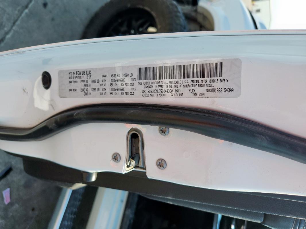 2016 RAM 2500 LARAM 3C6UR5NL7GG144360