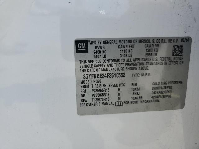 2015 CADILLAC SRX LUXURY 3GYFNBE34FS510552