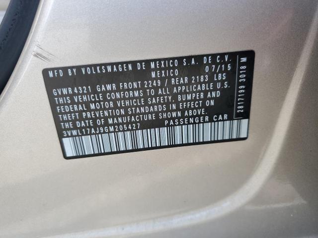 2016 VOLKSWAGEN JETTA SEL 3VWL17AJ9GM205427